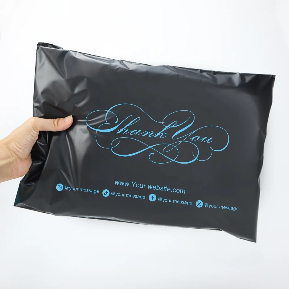 Big Black 32cm x 45cm Custom Logo poly mailer Shipping Bag