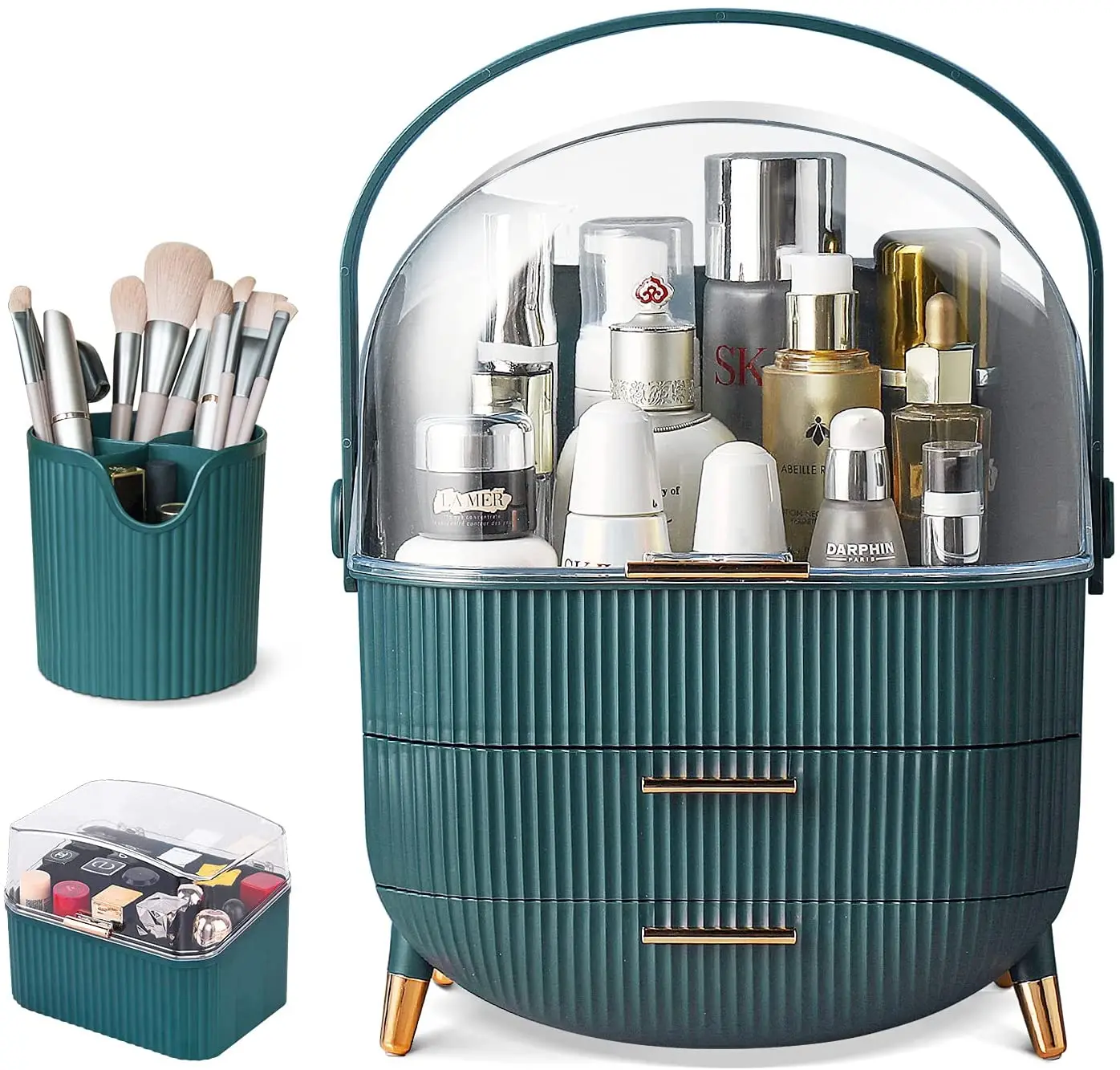 New Style Skin Care Cream Lipstick Cosmetic Organizer Desk Makeup Organizer With Drawer Cosmetic Storage Box
