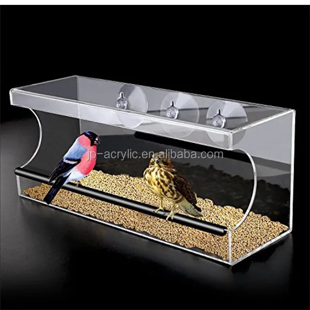 
Hot Sale Clear Plastic Acrylic Squirrel Proof Window Large Wild Bird Feeder bird house with Removable Tray 