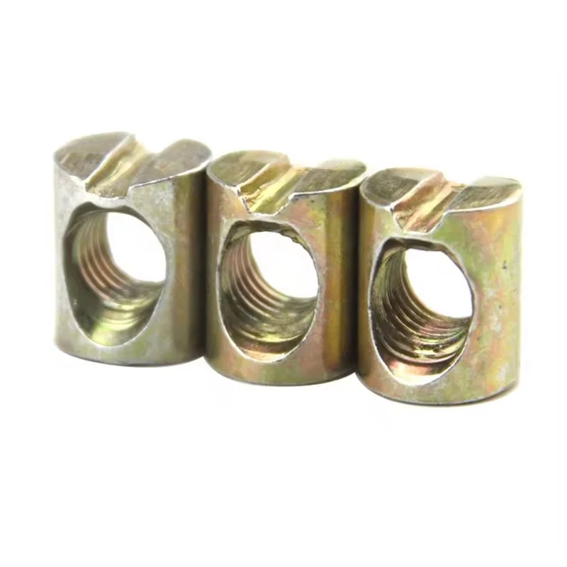 High Precision Zinc Brass Carbon Steel Brass Stainless Steel M8 X 12mm M3 M4 M6 Cross Dowel Barrel Nut