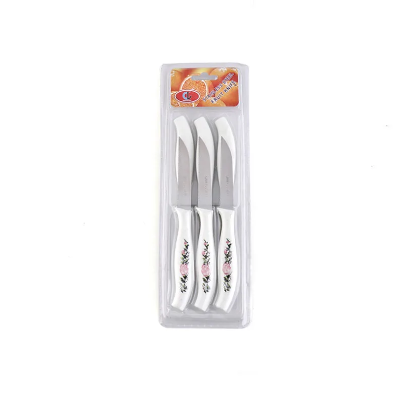 
customize kitchenware manufacturer 6 pcs stainless steel vegetable tool fruit knife with plastic resin handle for kitche 