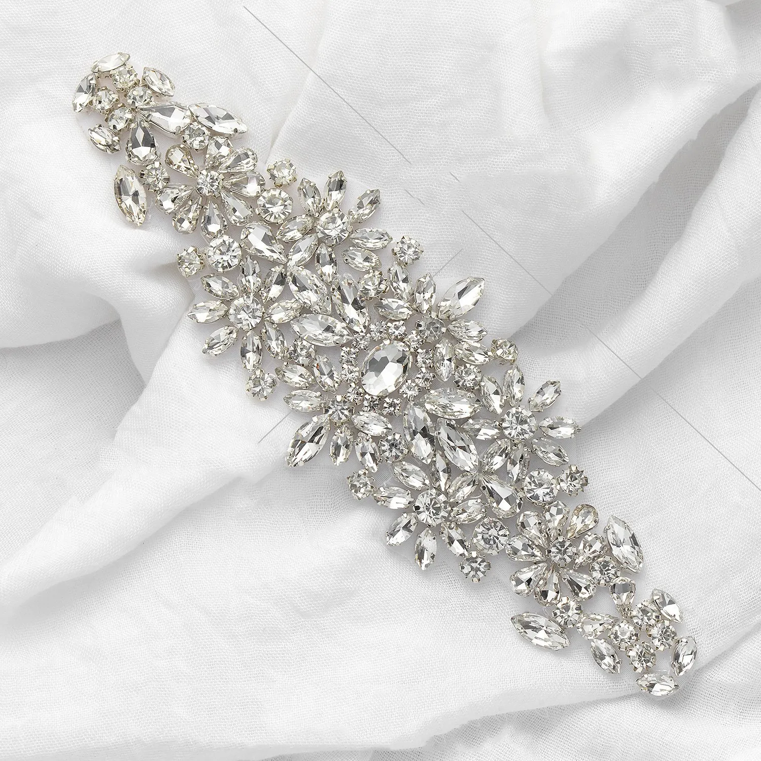 Wholesale Crystal Flower Rhinestone Sew On With Double Layer Flatback Rhinestone