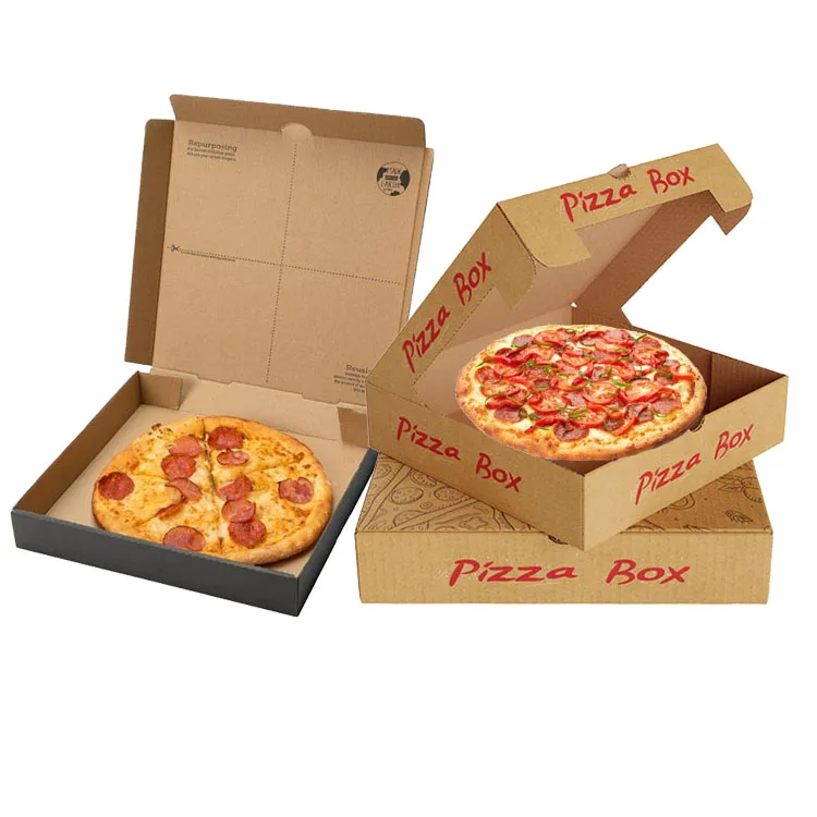 Personalised custom corrugated biodegradable food delivery cardboard factory cheap packaging pizza boxes
