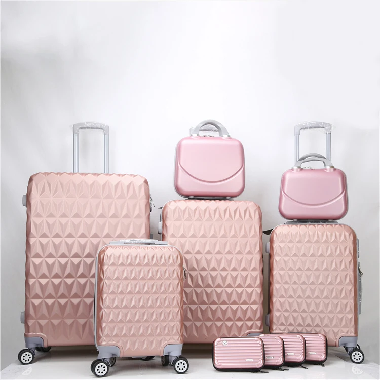 ABS luggage sets 20 24 28 inch 3 piece travel trolley bags 4 wheel luggage suitcase