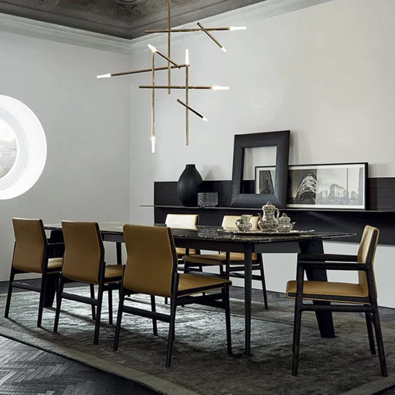 Wholesale A Grade Quality Guaranteed  20Mm Thickness Dining Table Set Modern Marble Wood Legs