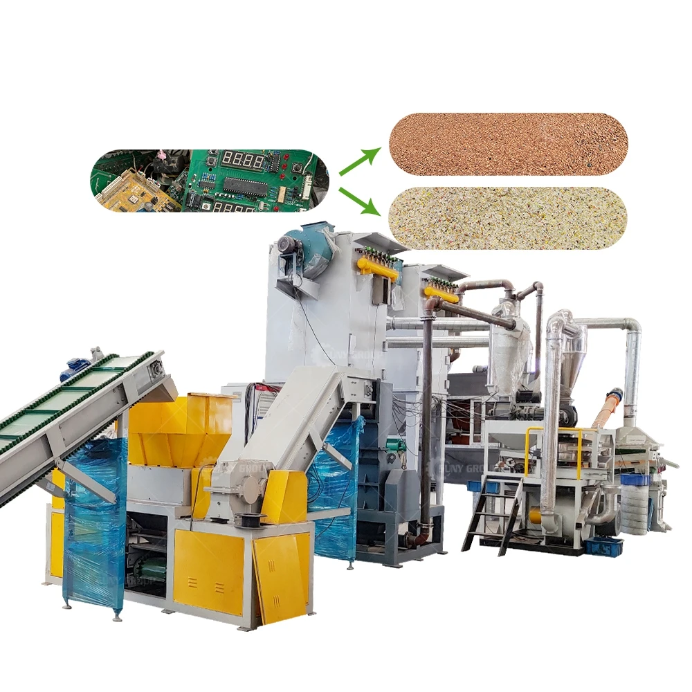 Eco-Friendly Customized 100-200 KG/h PCB Recycling Machine for scrap computer boards