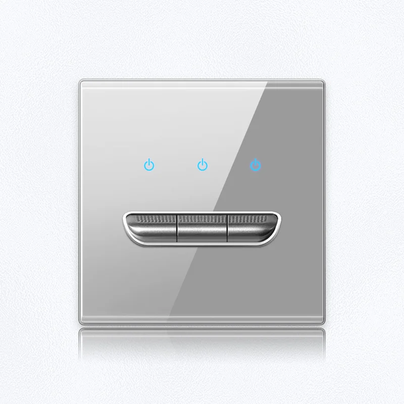 YINKA Toggle Switch Gray Tempered Glass Panel European Socket Home Hotel Personalized Switch Light With Switch And USB
