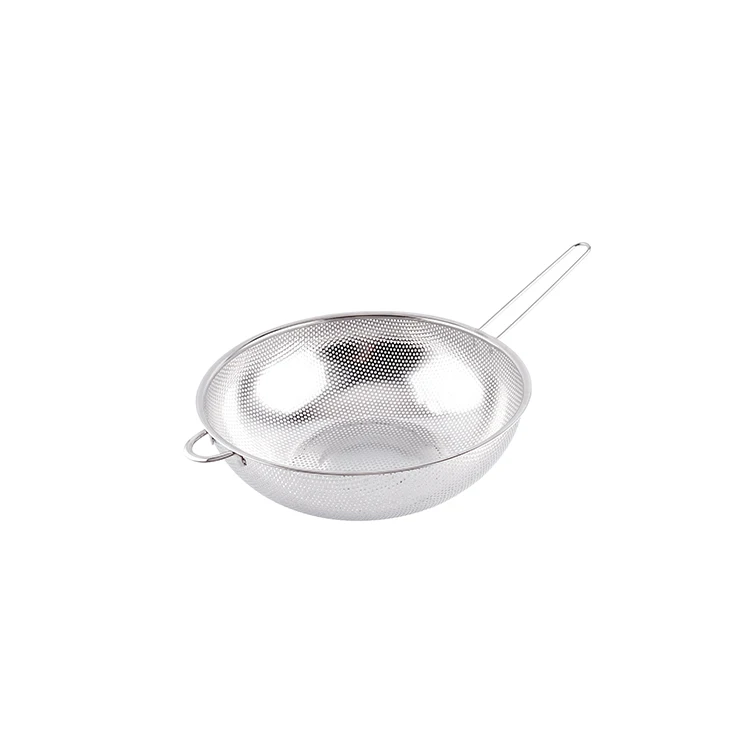 25 см кухонный фильтр из нержавеющей стали 201 Пробивая Корзина Дуршлаг с ручкой
