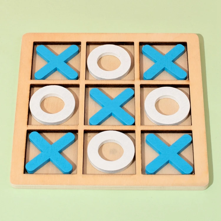 QINGTANG CRAFTS parent-child game wooden ox chess popular tic tac toe toy