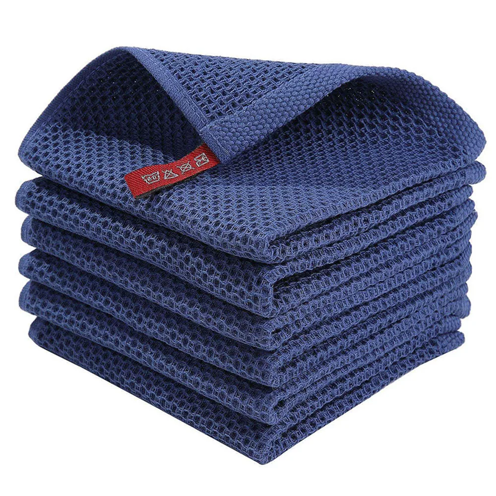 Ткань для чистки пола вафли кухонные полотенца мягкие быстросохнущие очки тряпка кухонных полотенец набор чистящих