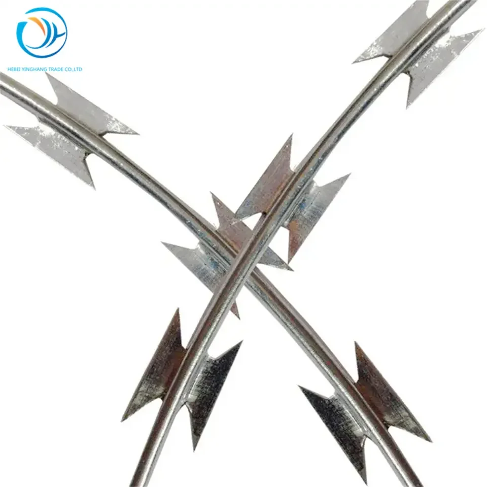 hot dipped galvanized razor barbed wire BTO-22 from china real factor