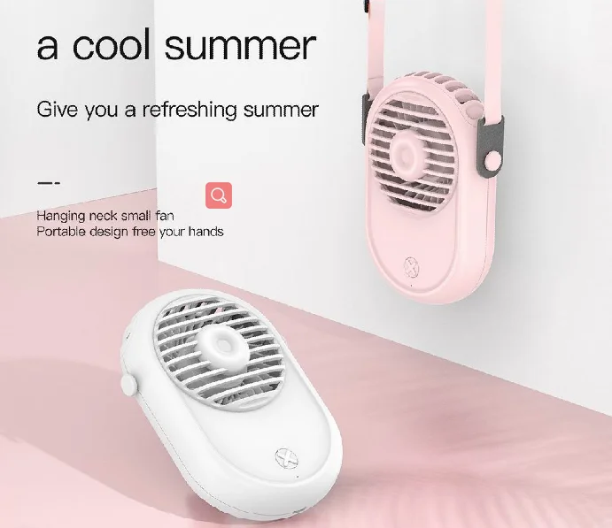 Newest  rechargeable portable neck fan 2022 wearable USB cooling hanging fan electric mini personal kids neck fan