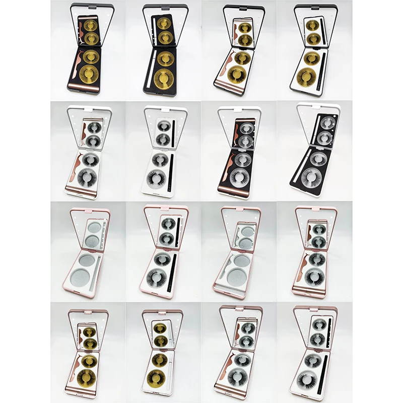 Good quality chrome mirror makeup box with led light make up