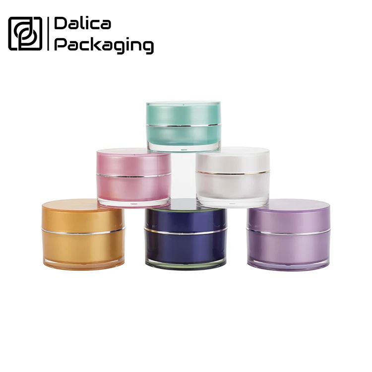 Hot Selling 5ml 10ml 15ml 30ml 50ml 100ml 200ml Round Custom Color Empty Acrylic Cosmetic Cream Jar