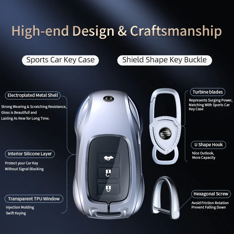 Compatible For Lexus Lexus ES200 RX300 Series Car Key Case Cover ES300H NX200 LX570 UX260H  Metal Full Protection