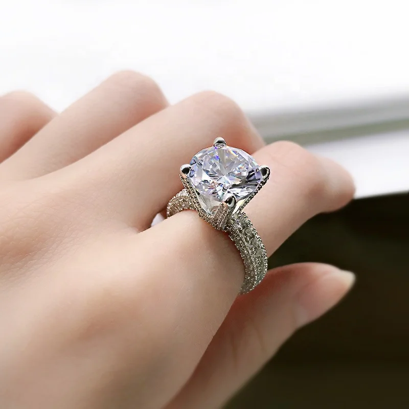 925 wholesale sterling silver cz stone 5AAAAA wedding rings custom engagement eternity jewellery rings