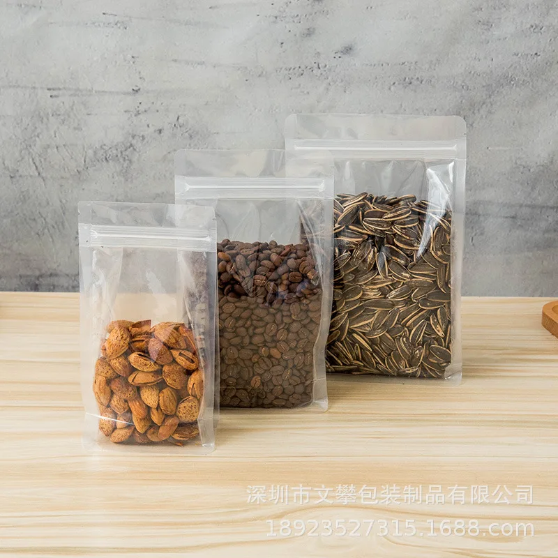 Manufacturer 2023 Frosted flat bottom Plastic Food Storage Packaging transparent ziplock bag