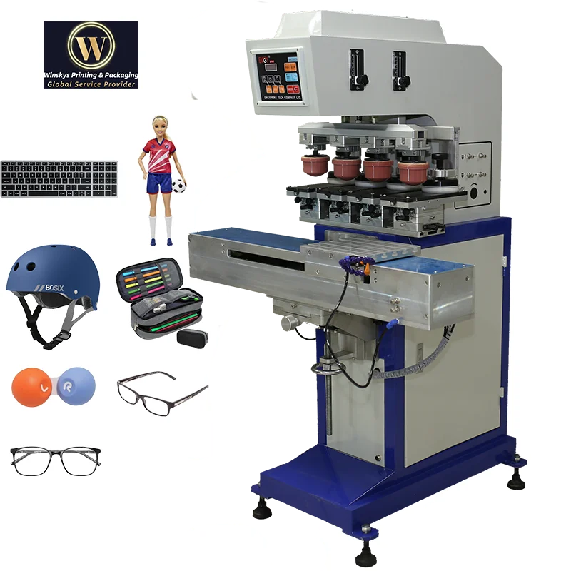 Cheap Price 4 Color Ink Cup Pad Printer With Stationery Contact Lenses Pad Printing Machine