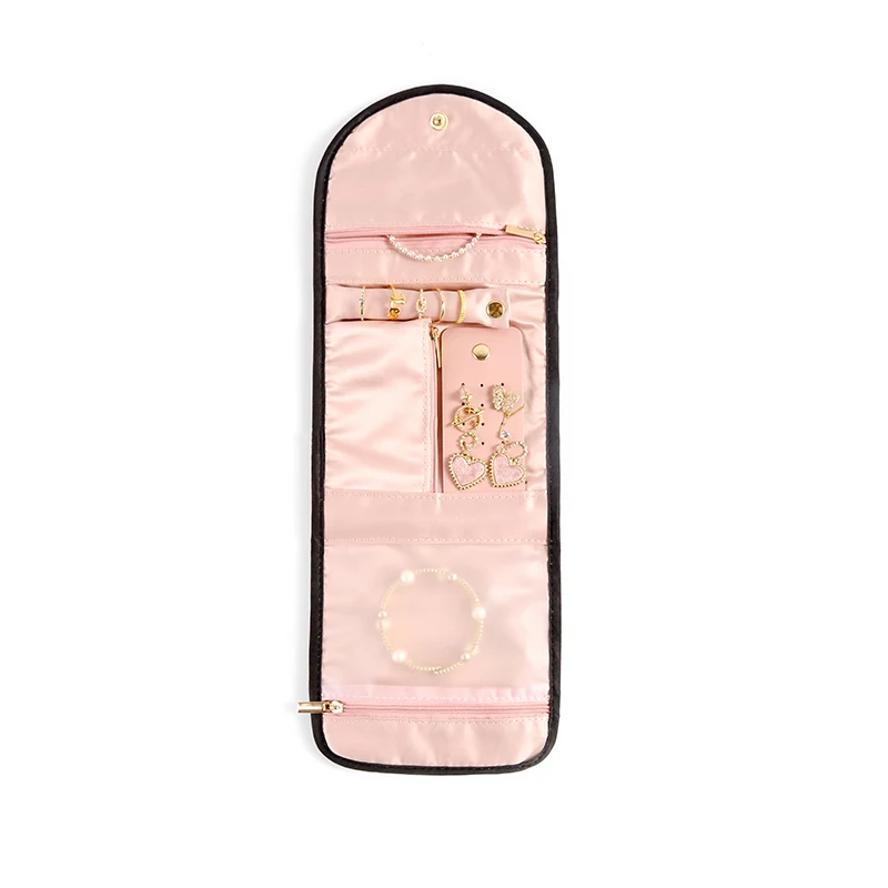 RTS Travel Jewellery Organiser Foldable Jewelry Storage Roll For Journey Rings Necklaces Bracelets Earrings