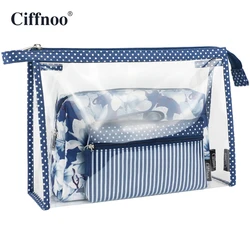 New arrival design waterproof PVC polyester toiletries organize 3pc set 1 travel cosmetic bag
