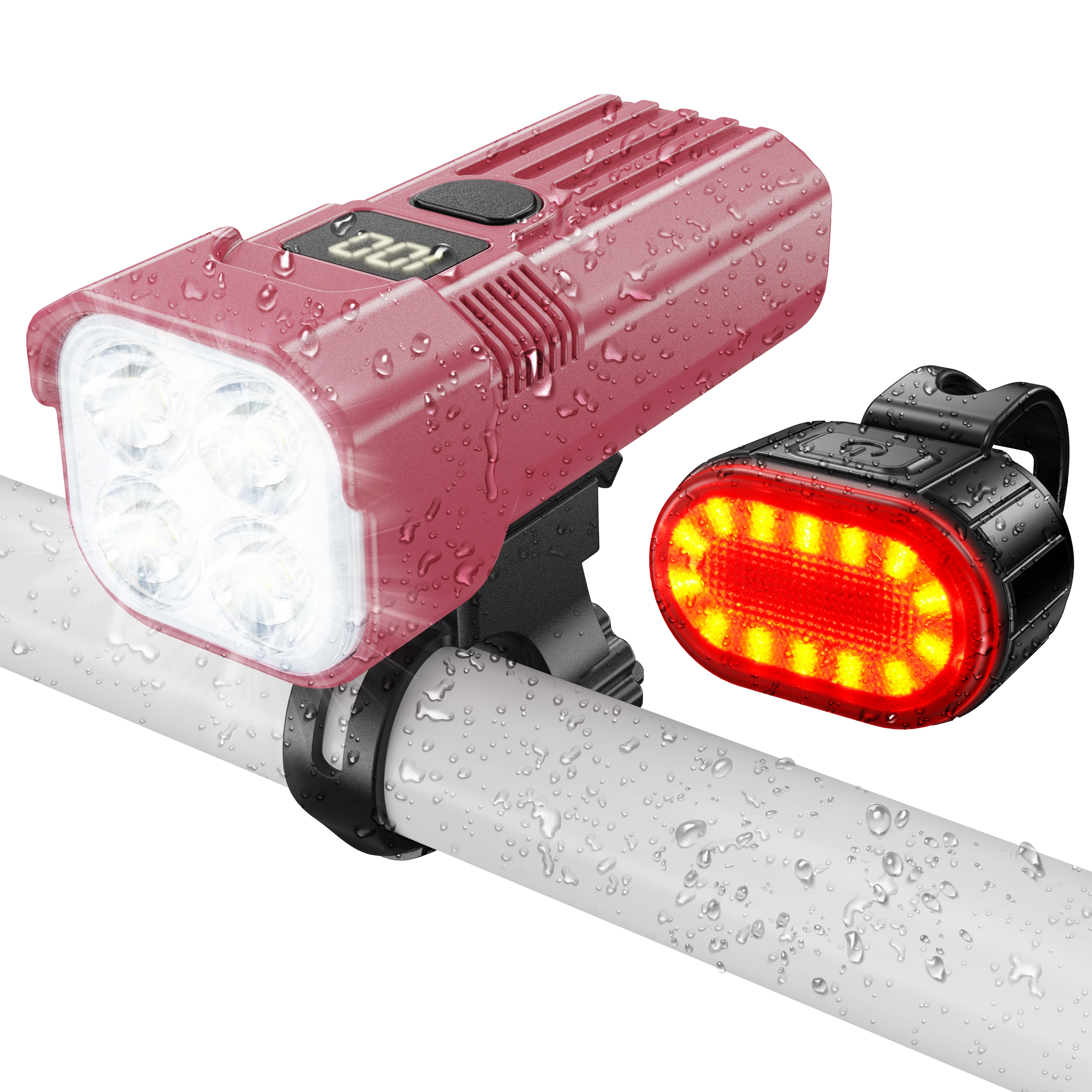 LED Bicycle Safety Riding Light Waterproof Cycling Bicycle Light USB Bike Light Set