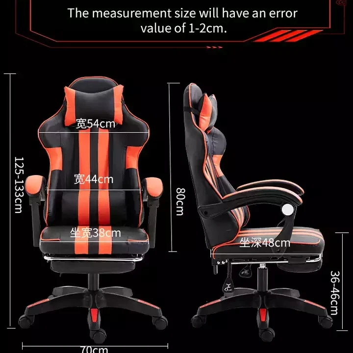 High back ergonomic massage gaming chair cheap price with footrest head rest speaker revolving office computer chairs