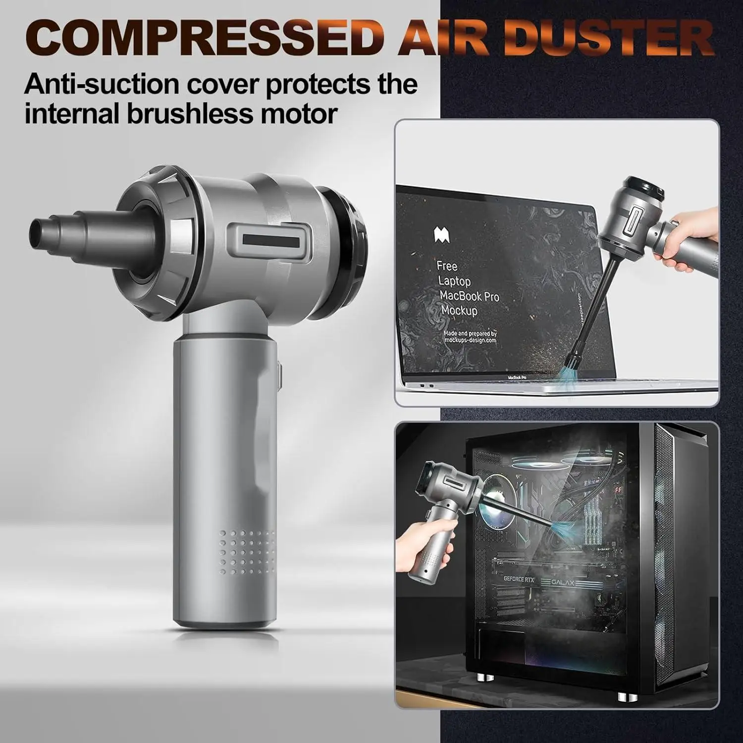 Portable Mini ABS Vacuum Cleaner Multifunctional Wireless with Strong 15000pa Power Suction for Car Interior Cleaning