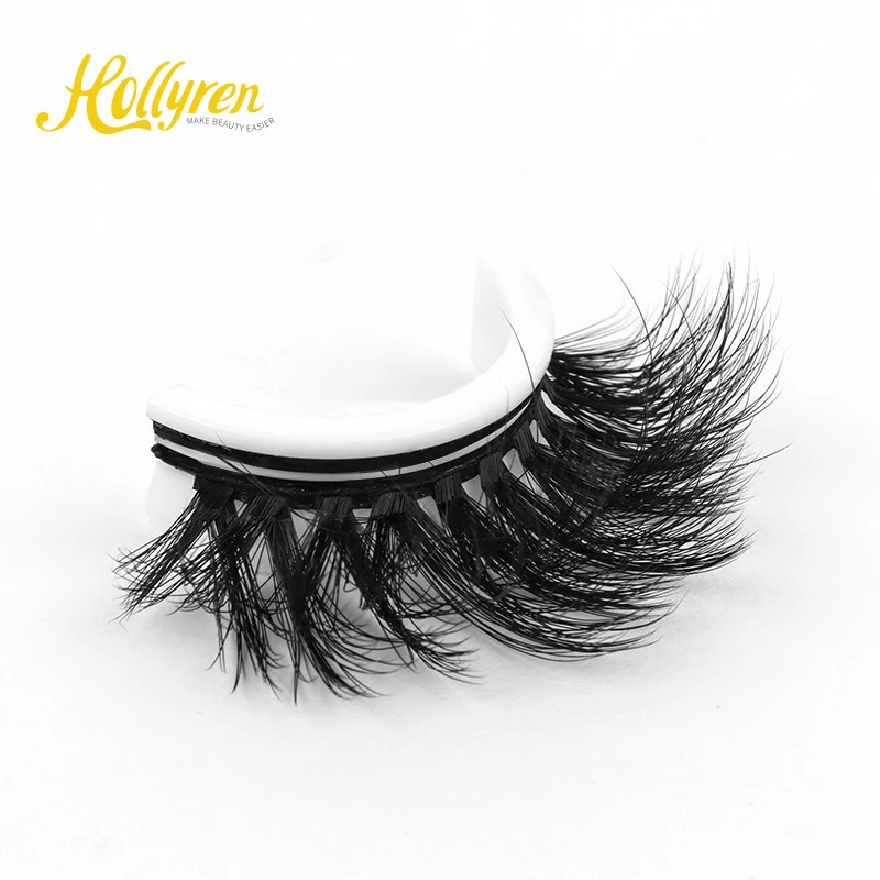 Hollyren Preglued 3D Faux Mink False Eyelashes Reusable Self Adhesive Lashes No Glue Or Eyeliner Needed Preglued Eyelashes