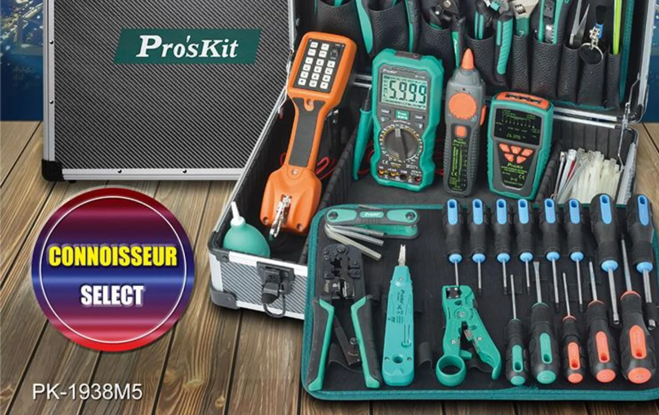 PK-1938M4 Professional Telecommunications and Network Kit with MT-7063 MT-8001 for Enterprise Network Installation Maintenance