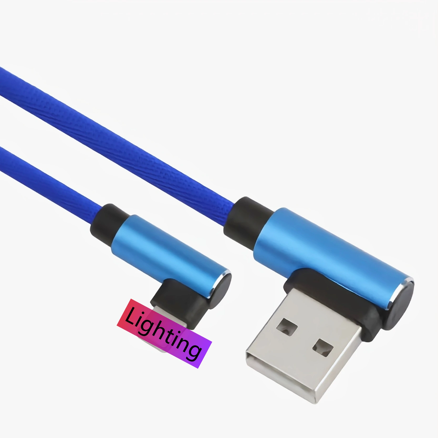 Wholesale USB Data Charging Double Elbow Charger Lightning Cable for iPhone