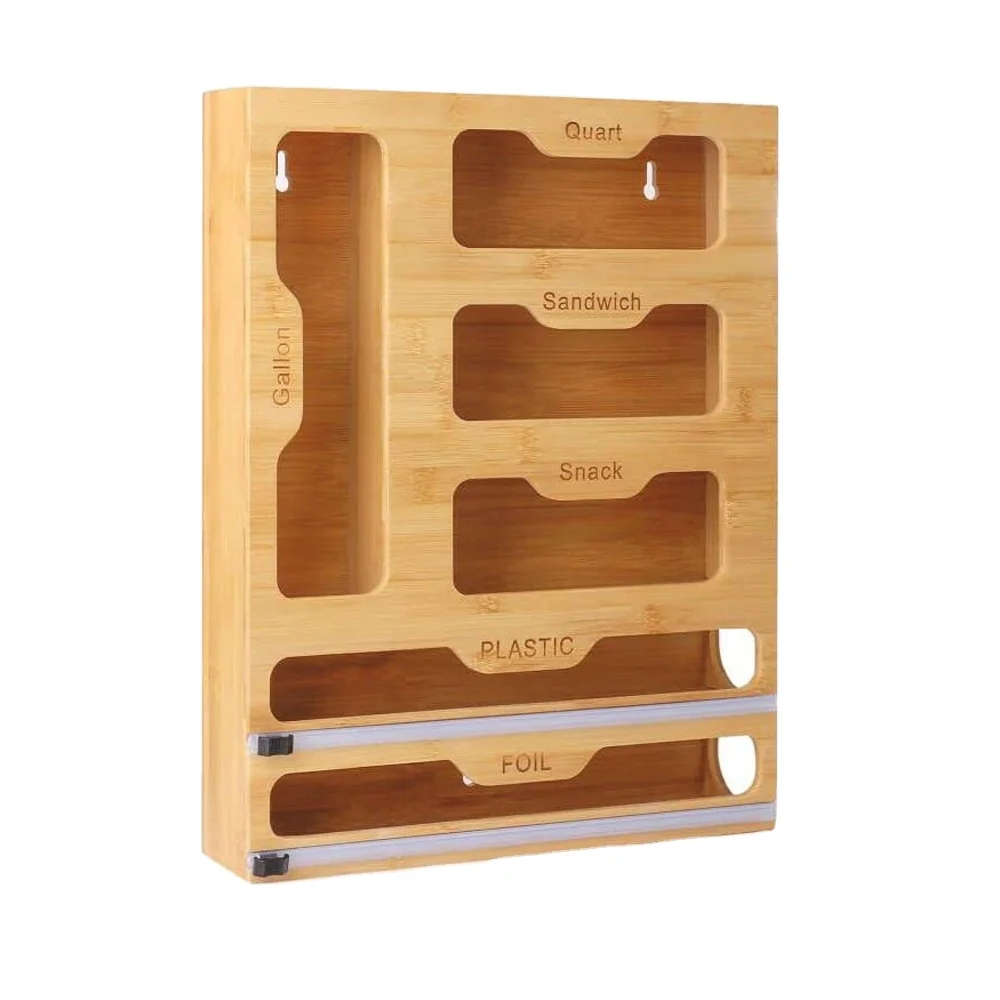 6 в 1 Натуральный Бамбуковый пакет на молнии органайзер для хранения бамбуковый кухни сэндвич-пакет галлон