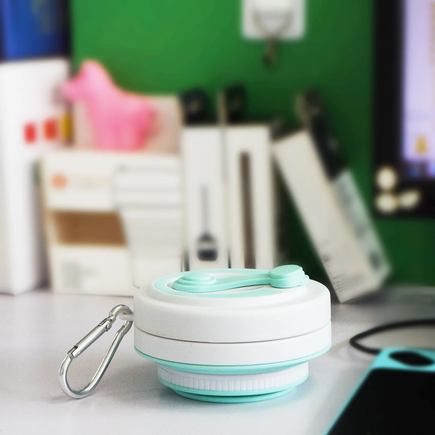 18 oz Double Wall Sleeve Travel Mugs Foldable Silicone Rubber Drinking Leak Proof Portable Reusable Collapsible Coffee Cup