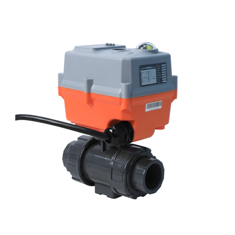 DC12V DC24V AC220V Электрический шаровой клапан водяной пластик ПВХ 2-сторонний True Union 3-сторонний