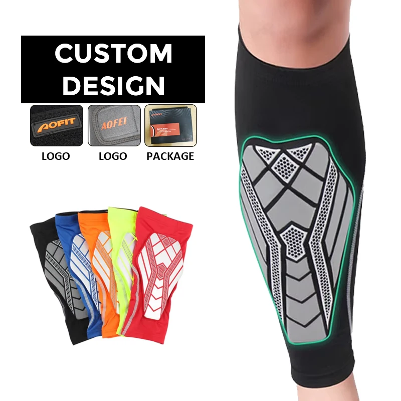 Thickened Anti-Collision Compression Football Leg Protection Brace Shinguard Sport Shinpad Calf Sleeve Pad Soccer Shin Guard