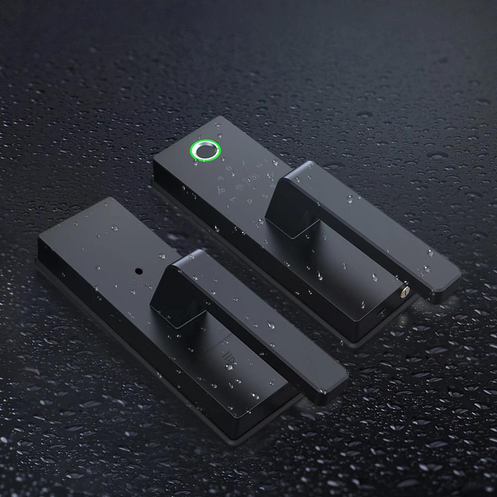 Eseye Intelligent Tuya App Rfid Pin Electronic Smart biometric fingerprint glass door lock for office