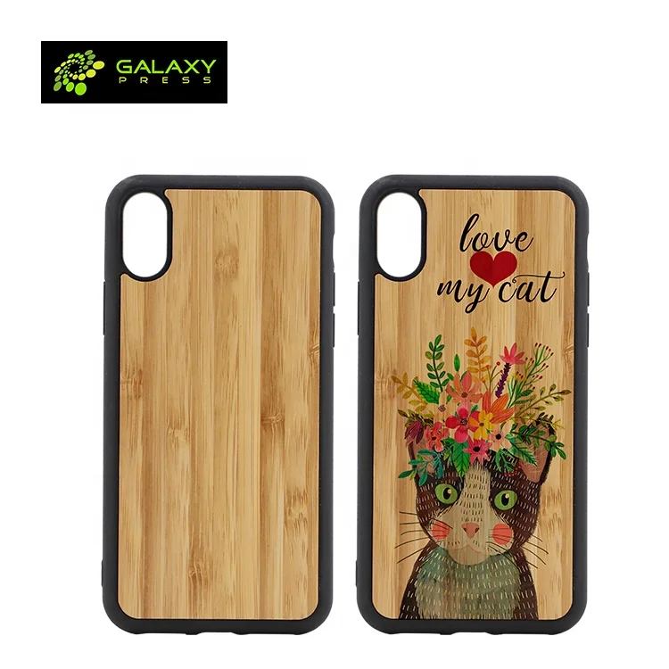 Newest Exclusive Blanks 2D Sublimation Natural Bamboo Phone Cases from LOPO for iPHONE XS