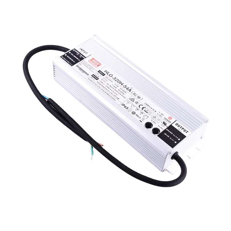 Оригинальный HLG-320H-54A 320 ватт 54V 5.95A Meanwell Водонепроницаемый IP67 ttriac Диммируемый СИД драйвер