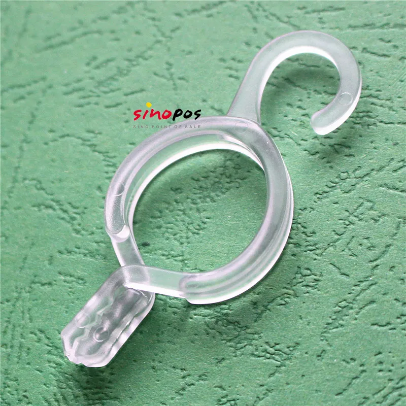100pack Plastic Clear Scarf Hanger, fabric swatch display clip grid wall hat rug socks gloves photo twist loop ring snap hooks