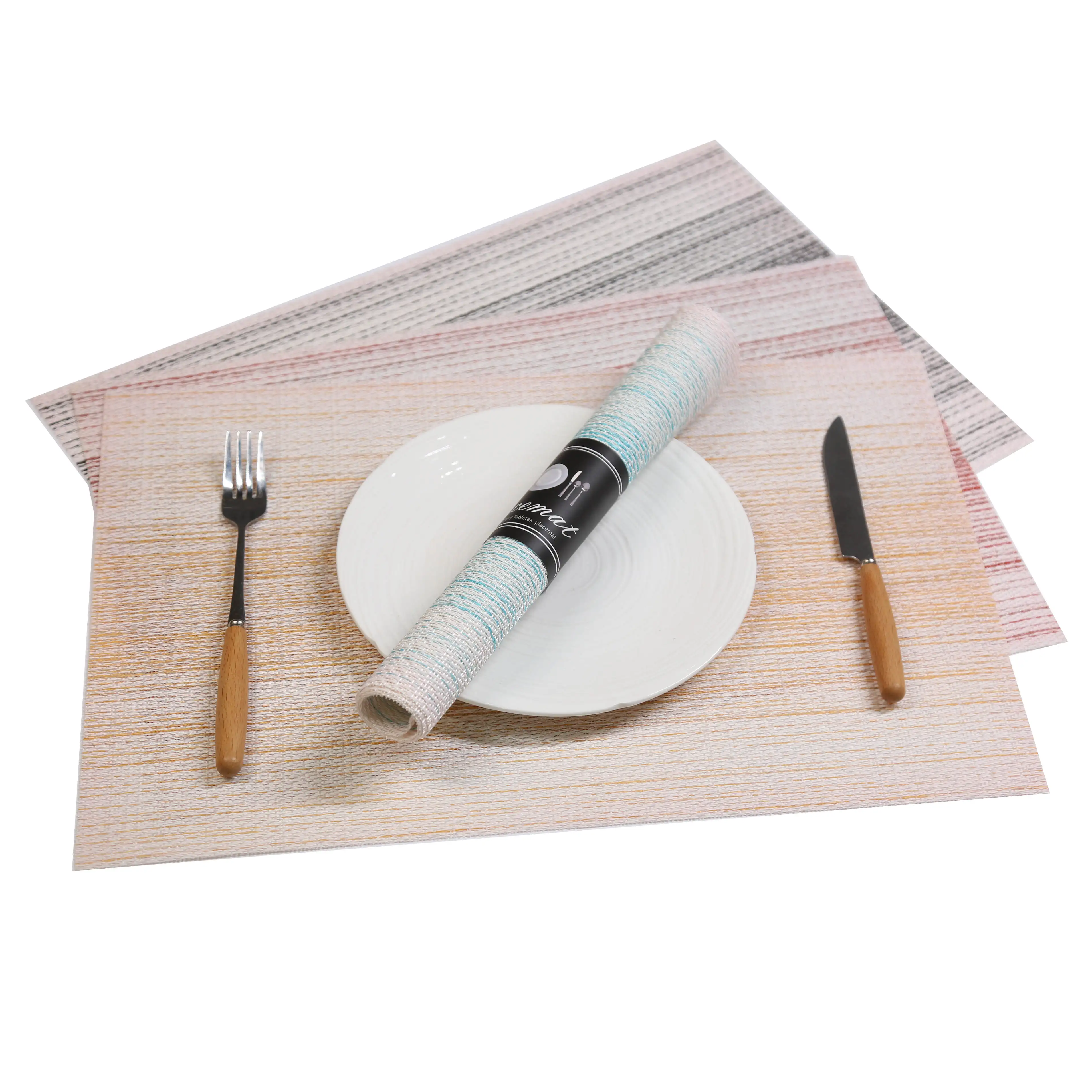 Tabletex Heat Insulation Stain Resistant Placemats for Dining Table Durable Crossweave Woven Vinyl Kitchen Table Mats