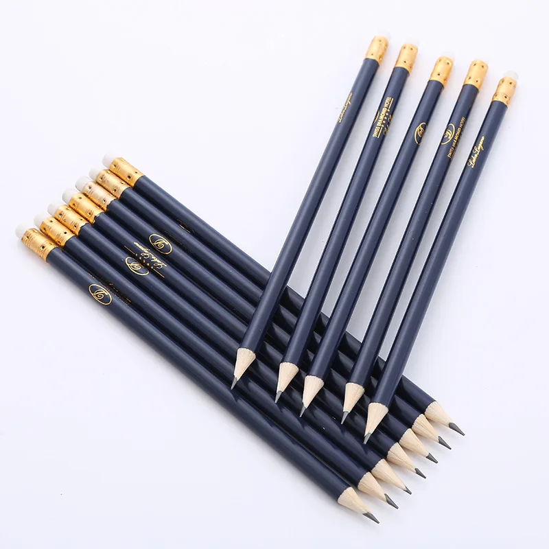 Hotel Guestroom Logo Brand Printed Black Wooden Pencil OEM