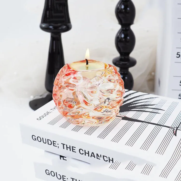 YS Custom Irregular Sphere Candle Holder Resin Mold DIY Round Ball Candle Holders Silicone Mould Home Decoration Plaster Tools