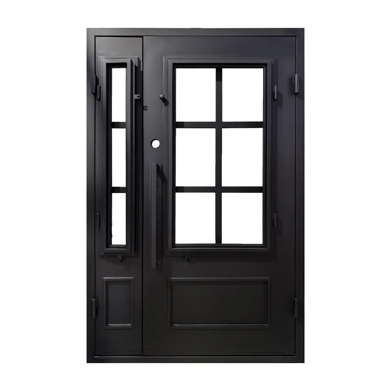 Modern House Main Entrance Door Iron Interior Door Design French Entry Wrought Iron Door