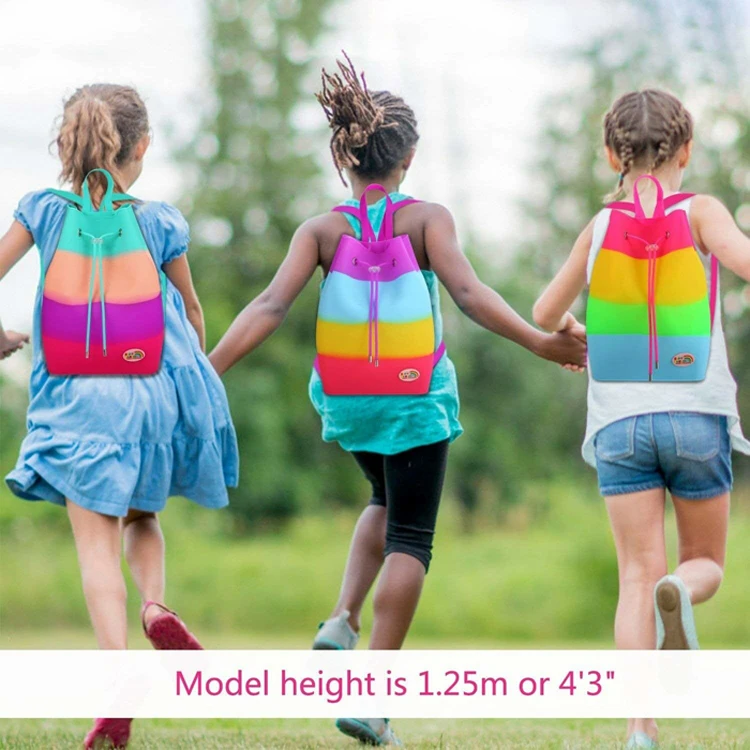 Silicone Waterproof Drawstring Bucket Bag Soft Scented Kids String Bags Backpacks