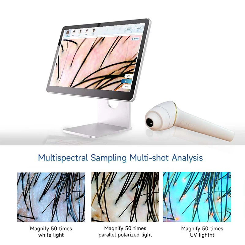 Salon & Clinic Advanced Portable Face Skin Scalp Hair Analyzer Analysis Skin Tester Facial Camera Machine