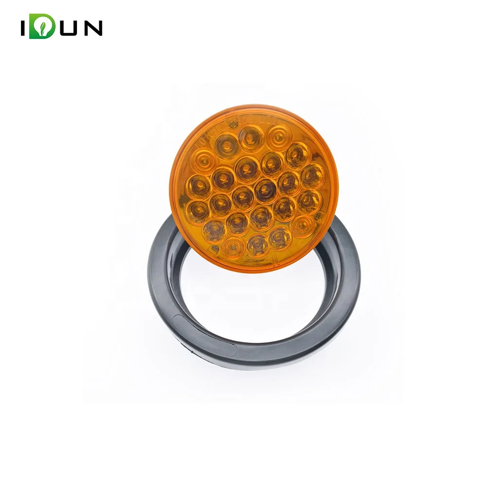24  Piranha LED 4 Inch Round RV Tail Light for Truck Trailer Van Lorry Stop Turn Tail Combination Lights With rubber grommet