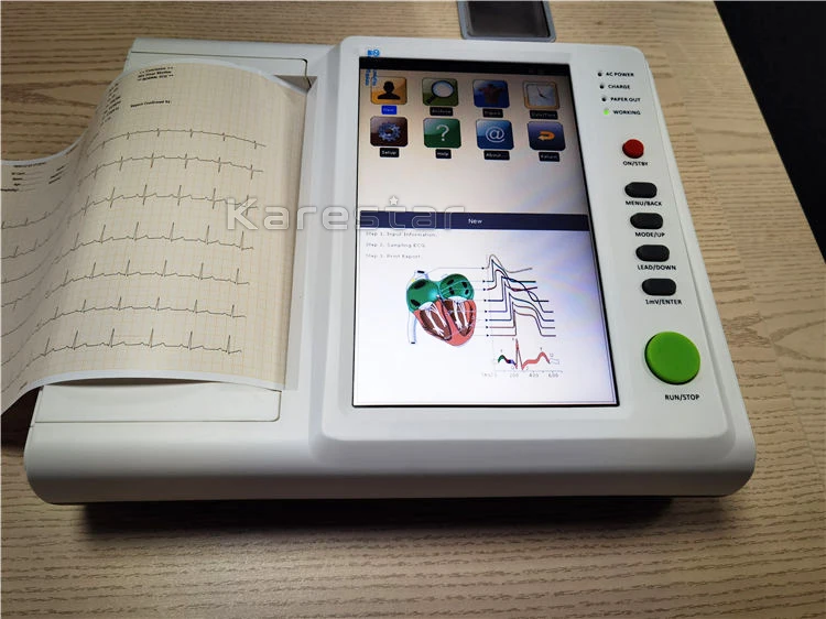 Цифровой Электрокардиограф vet 12 каналов ekg машина свинец ecg