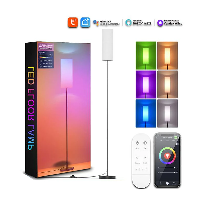 Full Color RGB Floor Lamps WIFI Tuya Ambiance Indoor Corner Light Smart LED Night Light for Living room Bedroom