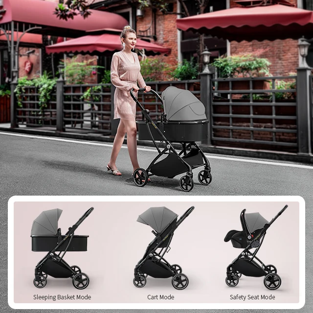 New Design Stroller Traveling System Baby Stroller With Aluminium Frame  4 Wheels with baby carseat cheap price