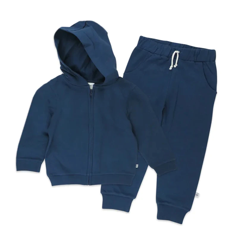 Cotton Boy Clothes Long Jersey Set Sweat Shirt and Pant Set 2 pic French Terry Baby Hoodies Set Kids Sweatsuit Baby Tracksuits