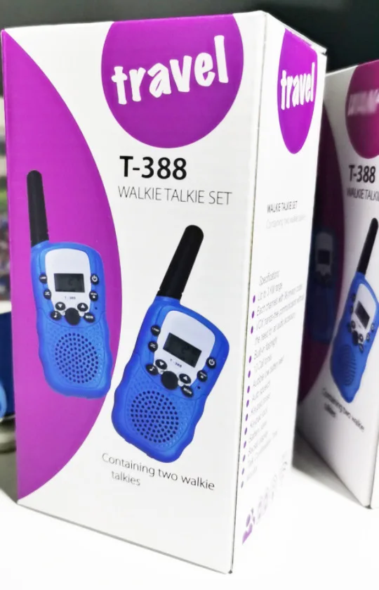 2024 Factory Direct Sale High Quality T388 Handheld Wireless Talk Toy Kids Walkie Talkie Packaging Color Box
